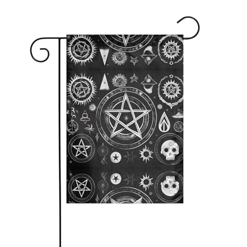 AEKGOHP Supernatural Symbols Gartenflaggenmast für den Außenbereich, doppelseitig, 30,5 x 45,7 cm, Schwarz von AEKGOHP