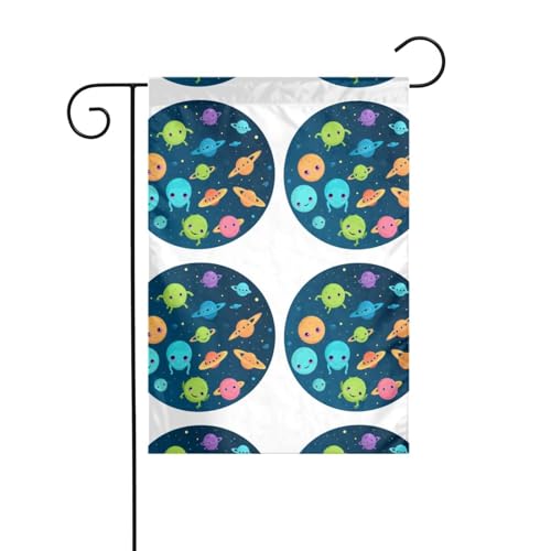 AEKGOHP Universe Planet Aliens Prints Gartenflaggenmast Outdoor Hofdekoration doppelseitig 30,5 x 45,7 cm von AEKGOHP