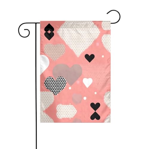 AEKGOHP Valentinstag Love Prints Gartenflaggenmast Outdoor Hofdekoration doppelseitig 30,5 x 45,7 cm von AEKGOHP