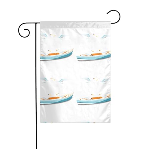AEKGOHP Zwei Paar Möwen auf einem Kajak druckt Gartenflaggenmast Outdoor Hofdekoration doppelseitig 30,5 x 45,7 cm von AEKGOHP