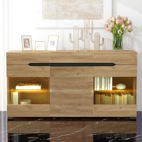 AEMOING LED Sideboard Schrank Modern Wohnzimmer Anrichte Möbel 3 Türen 3 Schubladen Moderne Kommode mit viel Stauraum für Ihren Wohnbereich AEMOING LED Sideboard Schrank Modern Wohnzimmer Anrichte Möbel 3 Türen 3 Schubladen Moderne Kommode mit viel Stauraum für Ihren Wohnbereich von AEMOING