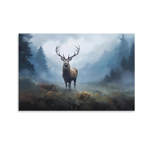 AEMYSKA Aquarell Hirsch Schlafzimmer Dekor Wandkunst abstrakte Waldlandschaft Tier Leinwanddruck gerahmte Malerei Kunstwerk für Wohnzimmer Büro ungerahmt Poster AEMYSKA Aquarell Hirsch Schlafzimmer Dekor Wandkunst abstrakte Waldlandschaft Tier Leinwanddruck gerahmte Malerei Kunstwerk für Wohnzimmer Büro ungerahmt Poster von AEMYSKA