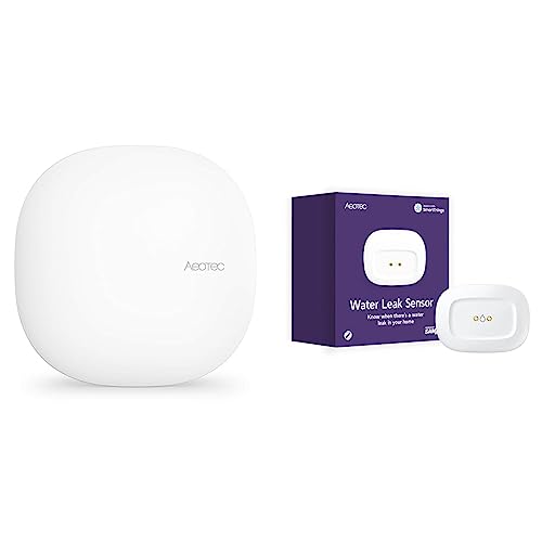 AEOTEC SmartThings Aeotec Smart Home Hub | Z-Wave, Zigbee, WLAN & ings Zigbee Wassersensor Smarter Wassermelder zuverlässige Alarmierung bei Wasserleckage Wasseralarm von AEOTEC