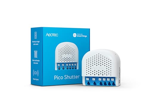 Aeotec Pico Shutter - Smarte Rollladensteuerung, Raffstores, Markisen oder Garagentore, Zigbee, HomeAssistant, Szenensteuerung, Repeater, Hub erforderlich, Works-with-SmartThings, Homey, Alexa von AEOTEC