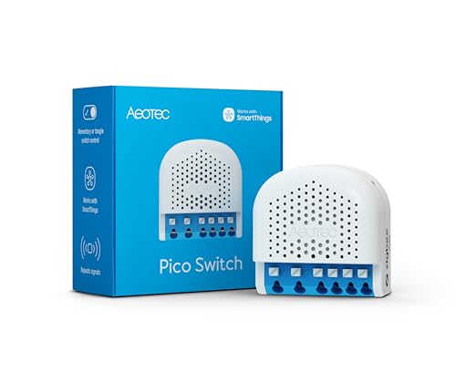 Aeotec Pico Switch, Zigbee 3.0, Smartes Unterputz Relais zum Schalten, 16A, Strommessung, Szenensteuerung, Repeater, Hub erforderlich, Works-with-SmartThings, homey, Alexa, HA von AEOTEC
