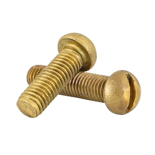1–10 Stück M2M2.5M3M4M5 M6M8M10 Massivmessing Kupfer Halbrund Flachkopf Pilzkopf Schlitz Antriebskopf Maschinenschraube Bolzen(M14) von AEPOCV