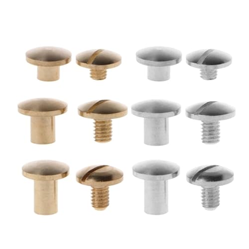 10 Pairs Brass Screws Posts Belt Button For Leather Bookbinding Crafts(GD-8) von AEPOCV