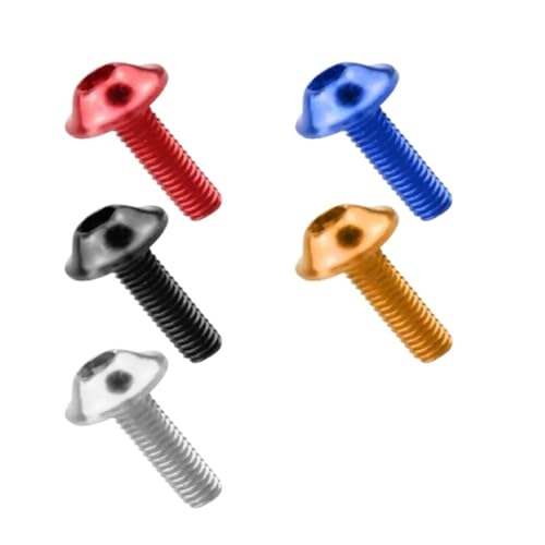 10pcs Aluminum Colourful Half Round Button Flange Head With Washer Inner Hex Socket Allen Screws Bolt(M6x16,Blue) von AEPOCV