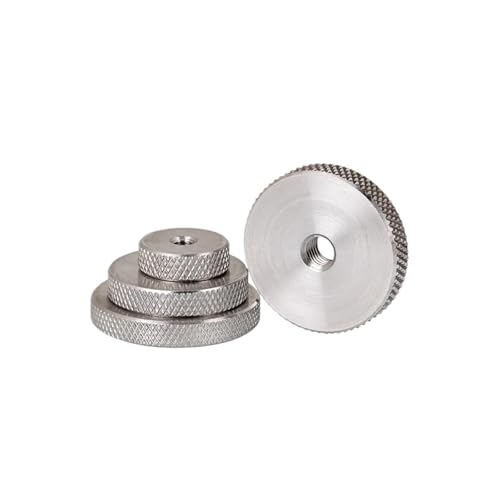 304 Stainless Steel Enlarged Flat Head Mesh Knurling Adjustment Screw Cap Hand Tightened Locking Nut M3M4M5M6M8M10M12(M8X35X5 2pcs) von AEPOCV