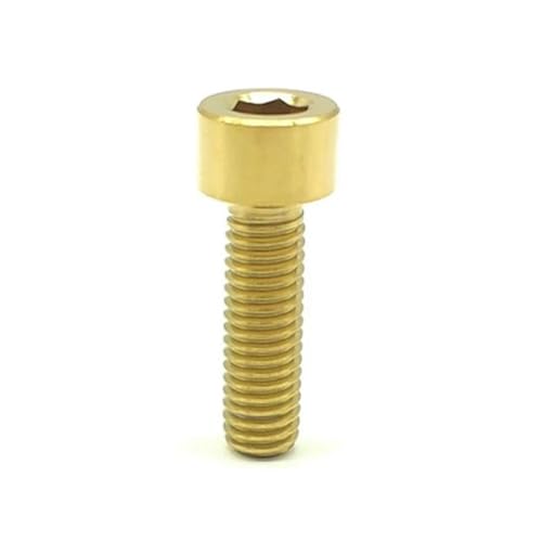 5 Stück GR5 Titanlegierung Ti Bolzen M3 M4 M5 M6 M8 Allen Innensechskant Käse Zylinderkopfschraube For Fahrrad Headset Bremse(Golden,M4x20mm (5PCS)) von AEPOCV