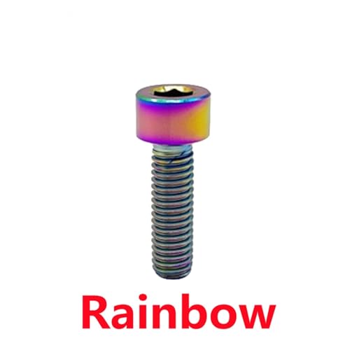 5 Stück GR5 Titanlegierung Ti Bolzen M3 M4 M5 M6 M8 Allen Innensechskant Käse Zylinderkopfschraube For Fahrrad Headset Bremse(Rainbow,M4x20mm (5PCS)) von AEPOCV