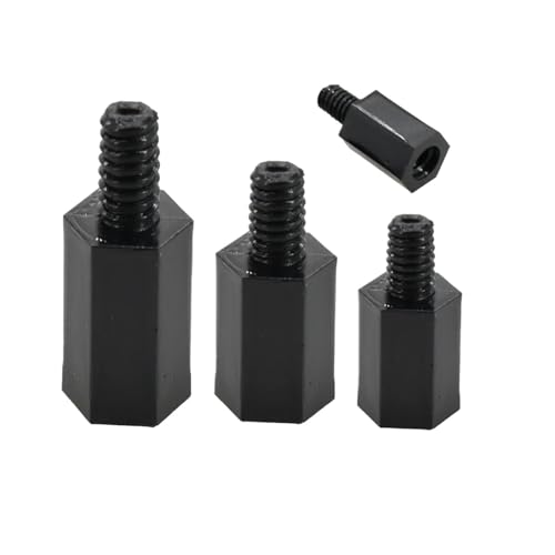 Black Nylon Standoff Spacers Male To Female Motherboard Hexagon Thread Pillar Bolt Plastic Screw Standoffs Nut M2 M2.5 M3 M4(Stanoff Screw Nut,5MM (100PCS)_M2.5 (THREAD 6MM)) von AEPOCV