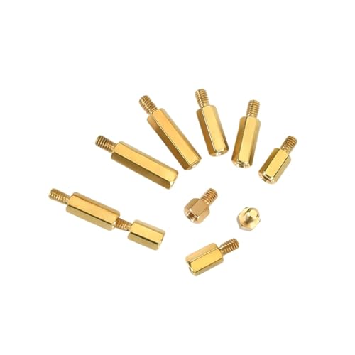 Brass Motherboard Standoffs Spacing Screw M2 M2.5 M3 M4 M5 Male To Female Board Rack Stud Hex Standoff PCB Support Column Spacer(10mm (30pcs),M2.5 (Thread 6mm)) von AEPOCV