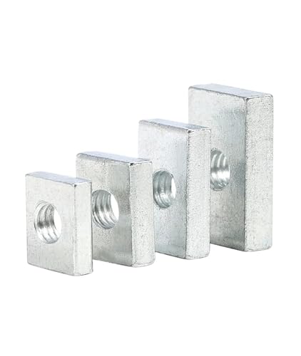M3 M4 M5 M6 M8 Square Nut Zinc-Plated Carbon Steel Thin Rectangular Nuts Slider Block For Aluminum Profile Accessory(M6x12x24x2.5mm(5Pcs)) von AEPOCV