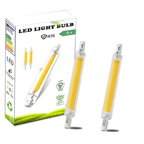 AEPOYU 20W R7S LED 118mm Dimmbar Birne, R7S LED Birne LichtWarmweiß 3000K, 2000LM Double Ended COB Hightlight Glühbirnen, R7S LED 118mm Leuchtmittel, 360° Strahlbeleuchtung, AC 220-240V, 2er-Pack von AEPOYU