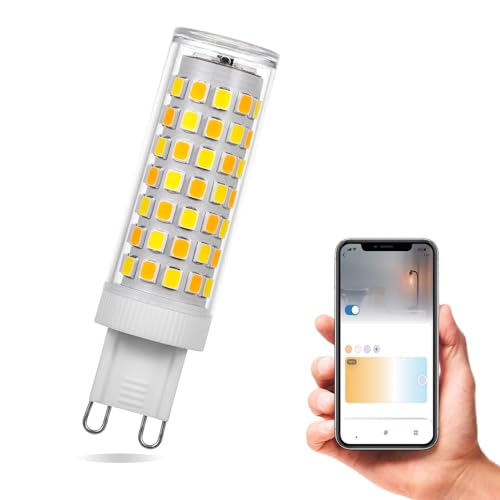 AEPOYU G9 LED Glühbirne Dimmbar Wi-Fi Smart Warmweiß/Natürliches Weiß/Kaltes Weiß G9 LED Glühbirne, 7W G9 Lampen äquivalent 40W Halogenglühbirne, 500LM AC220-240V G9 LED Birnen 1er von AEPOYU