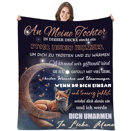 AEPOYU Kuscheldecke Flauschige Personalisierte An Meine Tochter Briefdecke von Mama, Flanelldecke Geschenke Positive Ermutigung und Liebe Tochter, Decke GeschenkeAn Meine Tochter 150 x 200 cm von AEPOYU