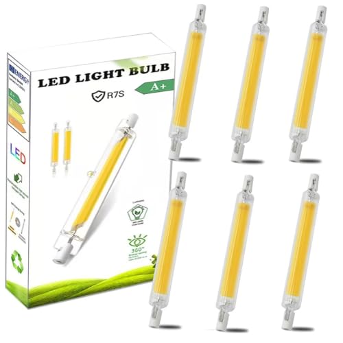 AEPOYU R7S LED 118mm Dimmbar Birnen, R7S Led 118mm 20W Leuchtmittel Kaltweiß 6000K, LED Lampen 2000LM, Ersatz für 200W R7S Halogenlampen, AC 220V-240V, 360 Grad Licht, 6PCS von AEPOYU