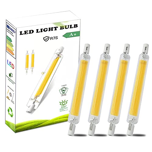 AEPOYU R7S LED 118mm Dimmbar Lampen, 10W R7S LED Ersatz für 100W Halogen Leuchtmittel, Warmweiß 3000K, R7S LED COB Lampen 1000LM, 360° Strahlbeleuchtung, Kein Flimmern, 4er-Pack von AEPOYU