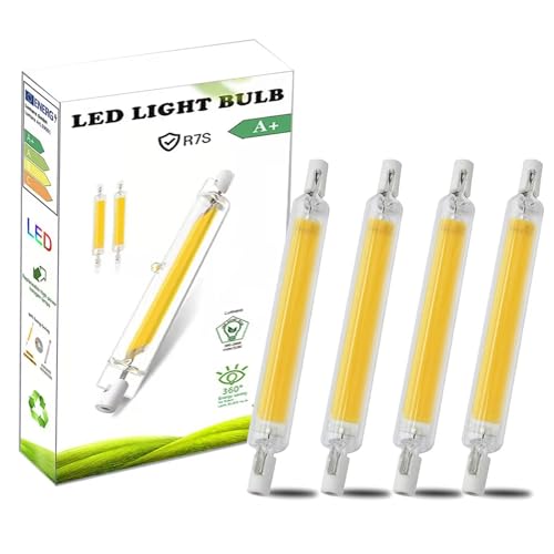 AEPOYU R7S LED 118mm Dimmbar Lampen, R7S Led 118mm 20W Leuchtmittel Kaltweiß, COB LED Birnen 2000LM, Ersatz für 200W R7S Halogenlampen, AC 220V-240V, 360 Grad Licht, 4er pack von AEPOYU