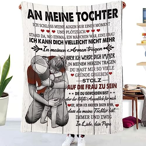 Kuscheldecke Personalisierte Decke An Meine Tochter Decke Von Papa Flanell Briefdecke Positiv Ermutigen Nachricht Brief Decke Tv-Decken Geschenk Geburtstag Weiche Fleecedecke Sofa Reisen 150x200 cm von AEPOYU