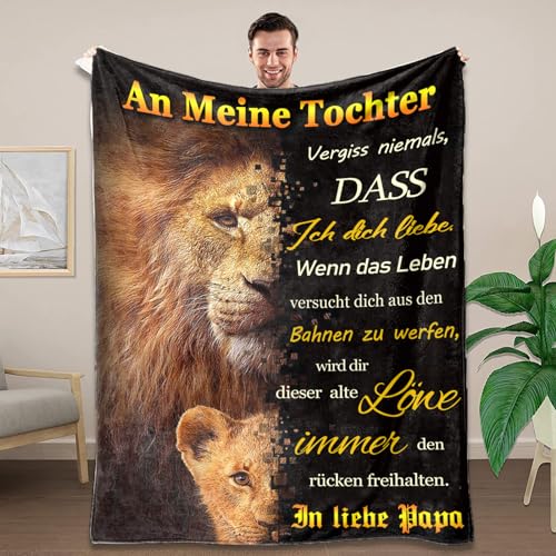 Kuscheldecke Personalisierte Decke An Meine Tochter Decke Von Papa Flanell Briefdecke Positiv Ermutigen Nachricht Brief Decke Tv-Decken Geschenk Geburtstag Weiche Fleecedecke Sofa Reisen 150x220 cm von AEPOYU