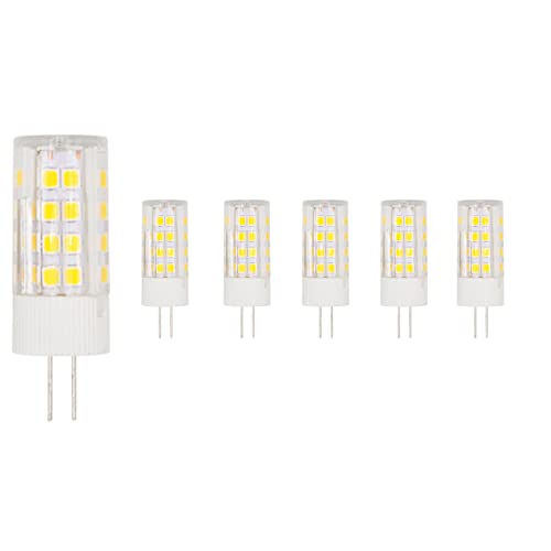 LED G4 Lampen, 5W G4 LED Birnen 4000K Naturweiß 500lm, Ersatz für 50W Halogenlampen,Kein Flackern Nicht Dimmbar 360° Lichtwinkel,12V AC/DC, 5er Pack [Energieklasse E] von AEPOYU