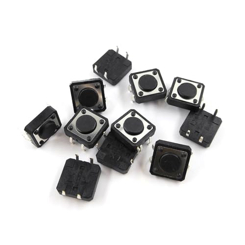 10 Stück/Los 12 x 12 x 4,3 mm Schalter Kupferstift Druckschalter 12 x 12 x 4,3 mm kleiner Schalter(Black) von AEPQBGQJ