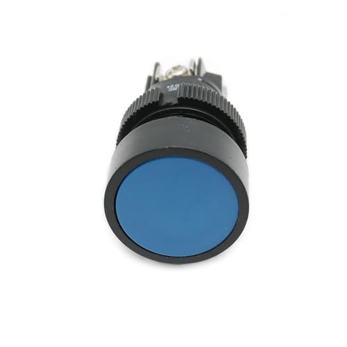 10 teile/los 22mm Momentary Mini Push Button Schalter Runde Schraube Flache Runde Rot Grün Blau NO+NC XB2-EA142 XB2-EA131 XB2-EA121(Blue-NO.NC) von AEPQBGQJ