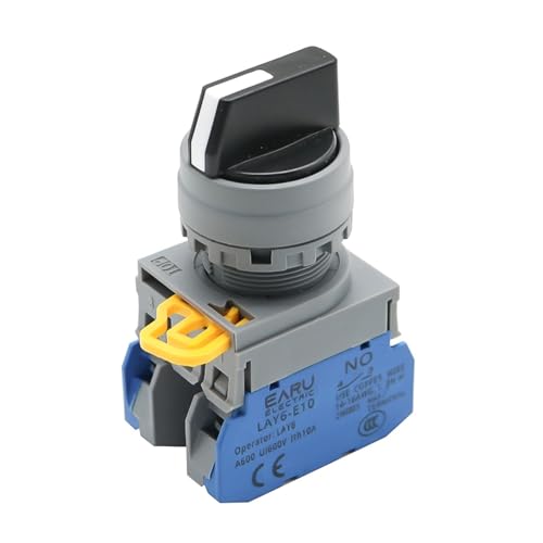 LAY6 Druckknopfschalter selbstsichernder Knopfkopf 22 mm Start DIY 1NO 1NC Momentan-Druckknopfschalter Kunststoffkopf Silberkontakt(LATCHING_1NO_2 POSITION) von AEPQBGQJ