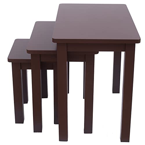 AERATI Side Table, Set of 3 Side Tables Wood Coffee Table for Living Room, Sturdy Table Lacquer Paint Finished Espresso AERATI Side Table, Set of 3 Side Tables Wood Coffee Table for Living Room, Sturdy Table Lacquer Paint Finished Espresso von AERATI