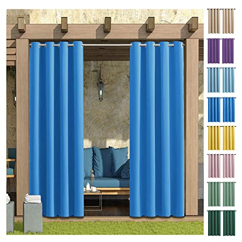 AEREY Vorhang Gardine Verdunkelungsvorhang Verdunkelnd Geräuschreduzierung Einfach Anzubringen für Wohnzimmer Schlafzimmer Küche - 100x210cm - blau von AEREY