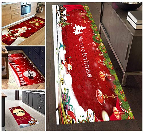 AEREY Weihnachtsteppich Teppich Anti Rutsch Unterlage Teppich Wohnzimmer Kurzflor Fußmatte Innenbereich Lustig Waschbar Weihnachten für Wohnzimmer Flur Küche 40x180cm R-4 AEREY Weihnachtsteppich Teppich Anti Rutsch Unterlage Teppich Wohnzimmer Kurzflor Fußmatte Innenbereich Lustig Waschbar Weihnachten für Wohnzimmer Flur Küche 40x180cm R-4 von AEREY