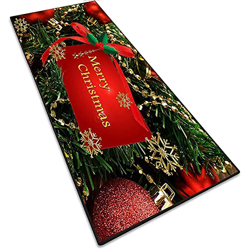 Weihnachtsteppich, Weihnachtsmatten 3D rutschfest Teppiche, Flur Teppich, Weihnachten Area Rug, ideal für Wohnzimmer, Schlafzimmer, Küche, Flur,Terrasse(40x140cm) von AEREY