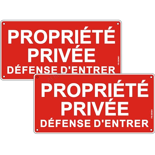 Panneau Propriété Privée Aluminium Réfléchissant 15×30 cm, 2 Pièces Panneau Propriété Privée Défense D'entrer Metal, Résistant aux UV, Imperméable, Avec Trous Percés von AERHIMIY