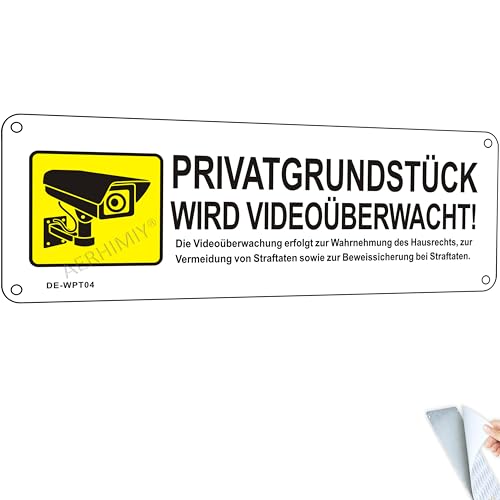 Schild Videoüberwachung Privatgrundstück Reflektierendes Aluminium 25x9cm, 1 Stück Schild Videoüberwachung Metall Selbstklebend Schild Videoüberwachung Privatgrundstück Reflektierendes Aluminium 25x9cm, 1 Stück Schild Videoüberwachung Metall Selbstklebend von AERHIMIY