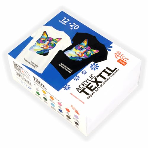 AEROGRAFANDO TEXTILE Acrylfarben - Rosa Talent - 12 Farben 20 ml von AEROGRAFANDO