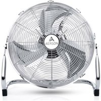AERSON Bodenventilator 30cm Chrom Windmaschine 45W Tischventilator Ventilator Standventilator von AERSON