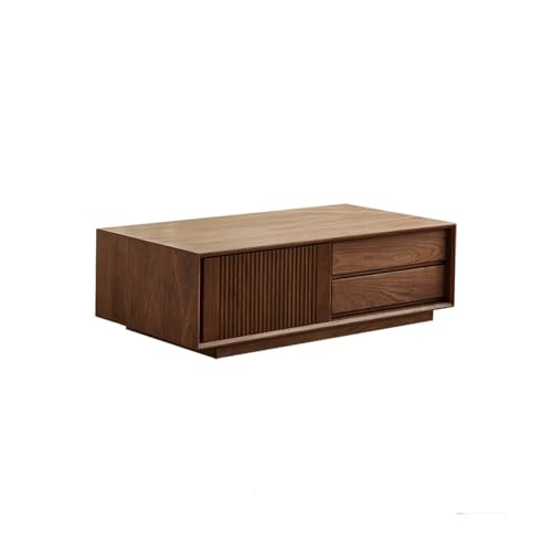 AERTSDFGT Mitteltisch 140x70x40cm Walnuss Couchtisch Moderner Wohnzimmertisch, Schlichter Massivholz Teetisch Aufbewahrungsmöbel AERTSDFGT Mitteltisch 140x70x40cm Walnuss Couchtisch Moderner Wohnzimmertisch, Schlichter Massivholz Teetisch Aufbewahrungsmöbel von AERTSDFGT