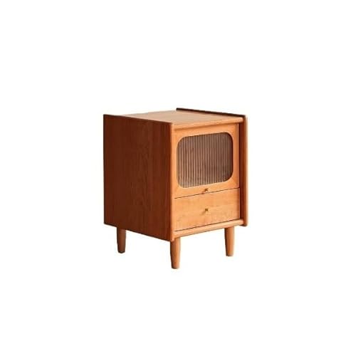 AERTSDFGT Moderner Nachttisch 40x41x55cm Massivholz Schlafzimmer Aufbewahrungstisch, Home Storage Cabinet, Japanische einfache Nachttischmöbel von AERTSDFGT
