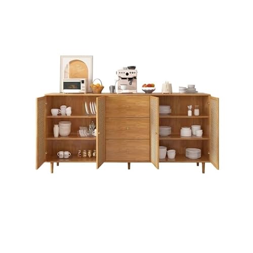 AERTSDFGT Modernes Buffet-Schrank 160x90x40cm Massivholz Rattan Eingangsbereich Lagertisch, Restaurant Tee Lagerschrank, Wohnzimmer Wand Lagermöbel Vitrinenschränke AERTSDFGT Modernes Buffet-Schrank 160x90x40cm Massivholz Rattan Eingangsbereich Lagertisch, Restaurant Tee Lagerschrank, Wohnzimmer Wand Lagermöbel Vitrinenschränke von AERTSDFGT