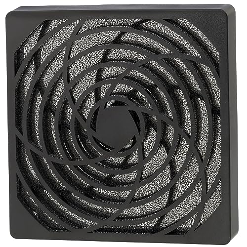 AERZETIX - C15121-120 x 120 mm Schutzgitter für PC-Ventilator Computer-lüfter mit staubfilter für PC-computergehäuse - filterdichte 45 ppi - aus Kunststoff - Farbe schwarz von AERZETIX