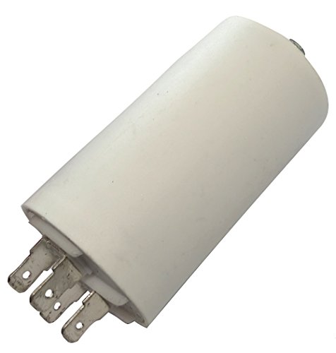 AERZETIX - C18634 - Betriebskondensator - für Motor - 12µF 450V - Ø40/70mm - mit 4 Flachsteckanschlüsse - M8 - Kunststoffkörper - Zylindrischer - Weiß von AERZETIX