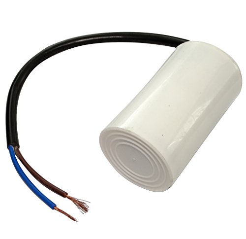 AERZETIX - C18685 - Betriebskondensator - für Motor - 8µF 450V - Ø35/60mm - mit Kabel - Kunststoffkörper - Zylindrischer - Weiß von AERZETIX