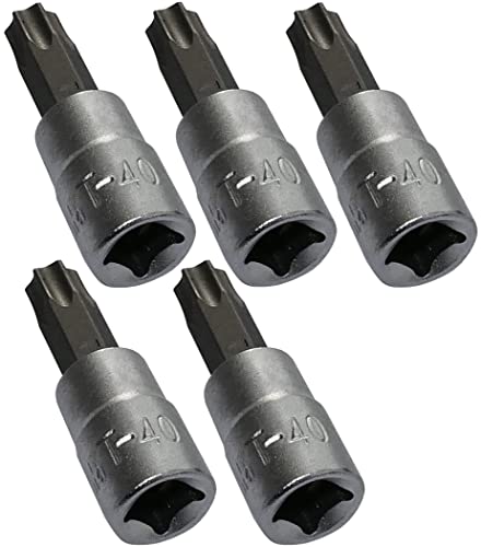 AERZETIX - C2169 - Set mit 5 - Schraubendreher - Bit - T40 - Torx - Vierkantbuchse - 1/4 von AERZETIX