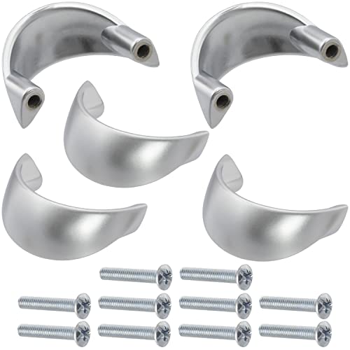 AERZETIX - C41410-5er-Set Möbelgriffe achsabstand 32 mm - schrank wandschrank schublade einrichtung dekoration küche wohnzimmer montage - aus metall - matt silber finish von AERZETIX