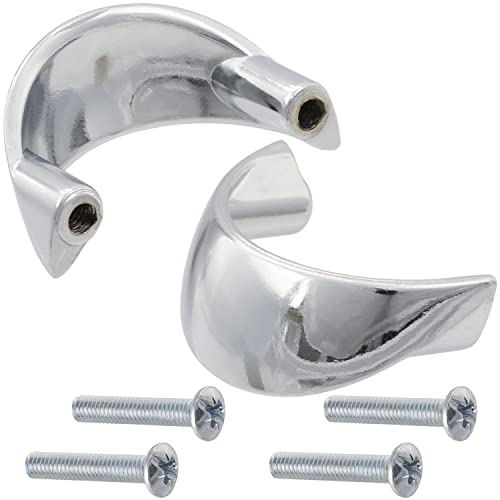 AERZETIX - C41421-2er-Set Möbelgriffe achsabstand 32 mm - schrank wandschrank schublade einrichtung dekoration küche wohnzimmer montage - aus metall - verchromt von AERZETIX