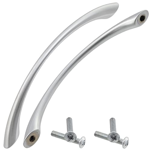 AERZETIX - C41516-2er-Set Möbelgriffe achsabstand 96 mm - für schrank wandschrank schublade einrichtung dekoration küche wohnzimmer montage - aus metall- finish silber matt von AERZETIX