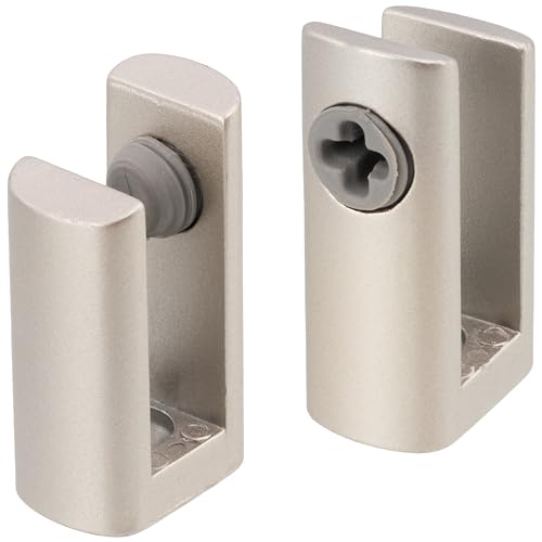 AERZETIX - C41653-2er Set Glashalterungen für Spiegelglas 3-8 mm - Glasklemme Halbmond - Duschwandkonsole - satinierte Oberfläche von AERZETIX