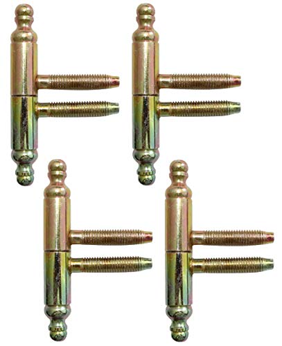 AERZETIX - C42754-4 x Einbohrbänder - mit zierkopf - für türen - Ø14х90mm - farbe Zink gold von AERZETIX